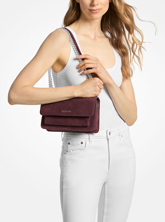 Claire Large Suede Shoulder Bag michael kors claire large suede shoulder bag