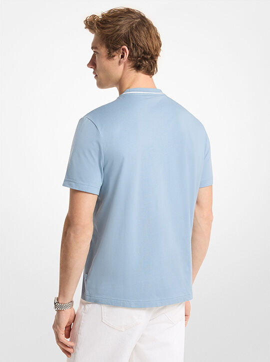 Logo Trim Cotton Jersey T-Shirt michael kors logo trim cotton jersey t shirt