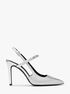 michael kors dina flex metallic leather slingback pump