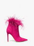 michael kors whitby feather trim suede ankle boot