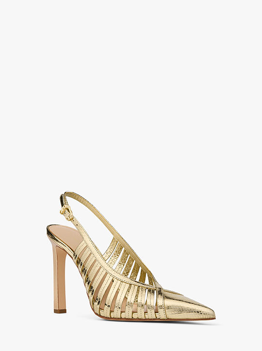 Adriana Metallic Leather Pump michael kors adriana metallic leather pump