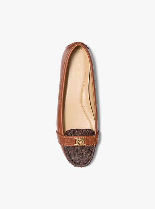 Mandy Leather and Signature Logo Moccasin michael kors mandy leather and signature logo moccasin
