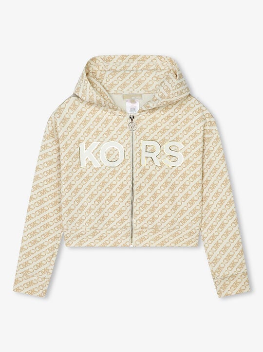 michael kors empire signature logo zip up hoodie