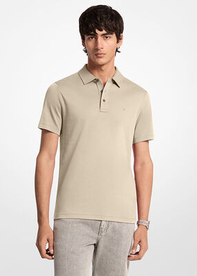 michael kors embroidered logo cotton polo shirt