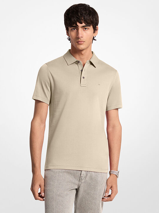 michael kors embroidered logo cotton polo shirt