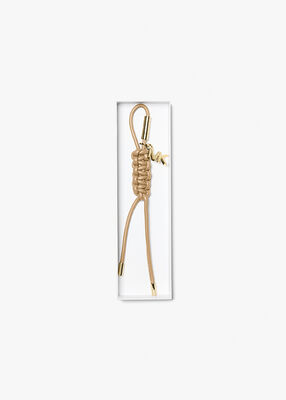 michael kors gold tone and braided cord bag charm
