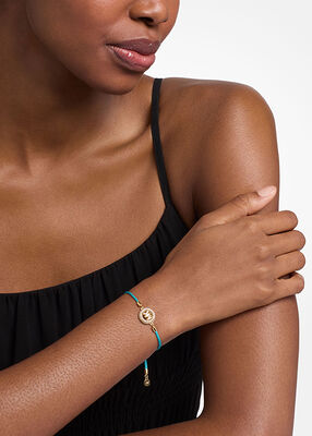 michael kors pav  gold tone logo corded bracelet