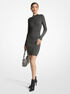 michael kors metallic ribbed stretch knit mock neck dress