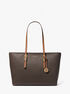 michael kors quinn large signature logo and leather tote bag