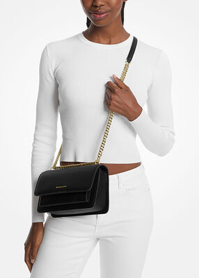 michael kors claire large pebbled leather convertible shoulder bag