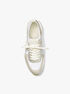 michael kors jenkins two tone metallic stretch knit trainer