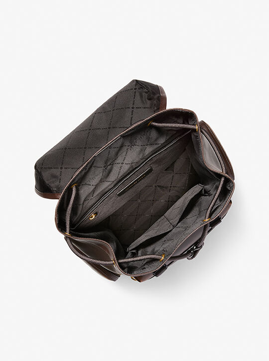michael kors hudson burnished leather backpack