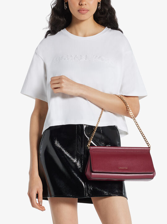 michael kors carmine medium pebbled leather pochette