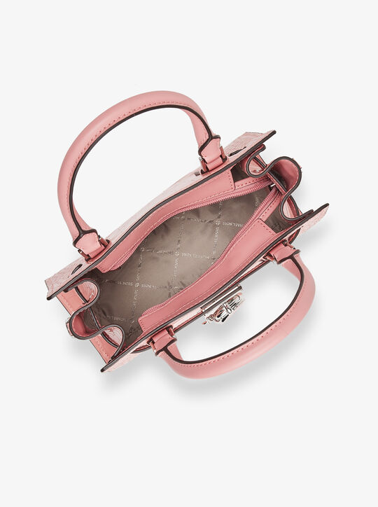 michael kors hamilton small crocodile embossed faux leather satchel