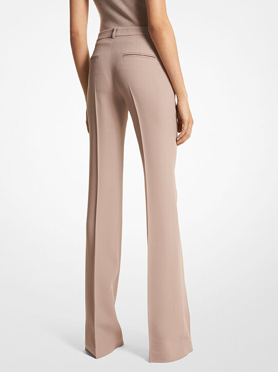 michael kors haylee double crepe sabl  flared trousers
