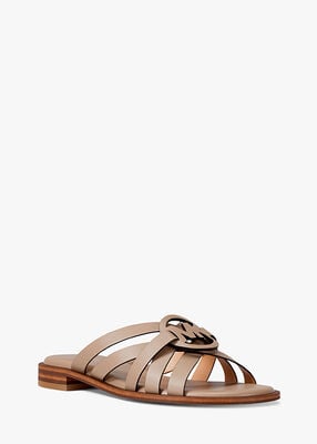 michael kors erika leather slide sandal