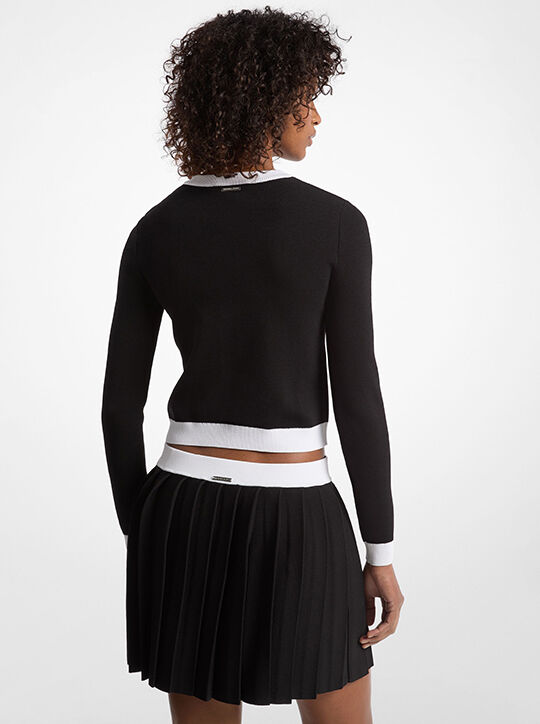 michael kors viscose blend snap cardigan