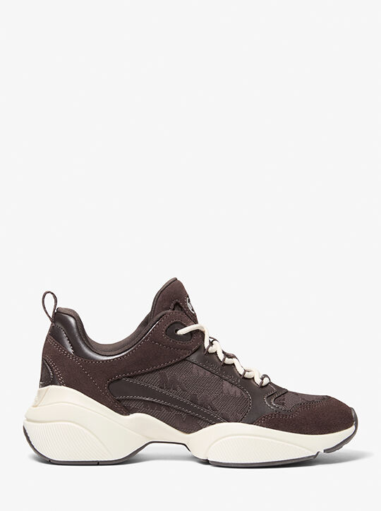 michael kors bowie tk and logo jacquard trainer