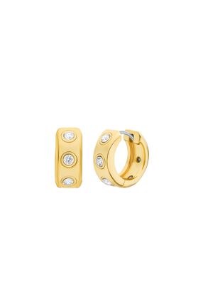 michael kors pav  logo huggie earrings