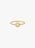 michael kors fulton precious metal plated pav  logo charm ring