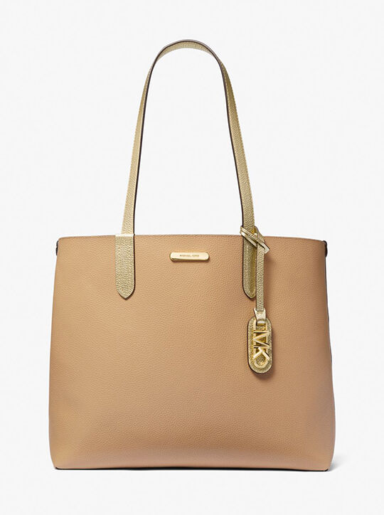 Eliza Extra-Large Metallic Pebbled Leather Reversible Tote Bag 