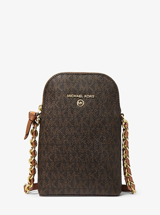 michael kors small logo smartphone crossbody bag