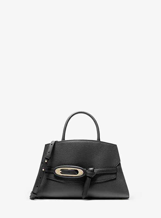 Cordelia Cornelia Medium Pebbled Leather Satchel, BLACK | Michael Kors KSA