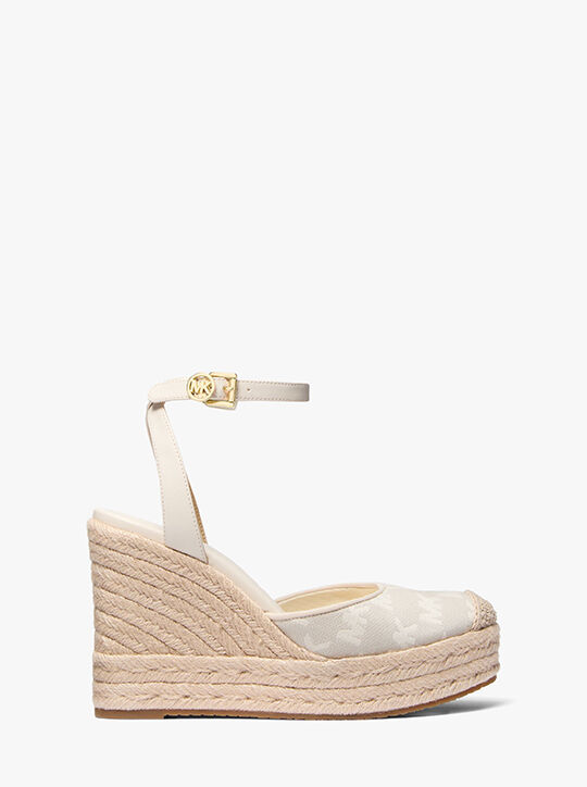 michael kors larissa logo jacquard espadrille wedge