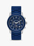 michael kors oversized runway navy tone watch
