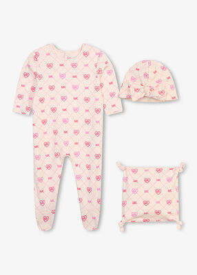 Metallic Logo Cotton Pajama Baby Gift Set