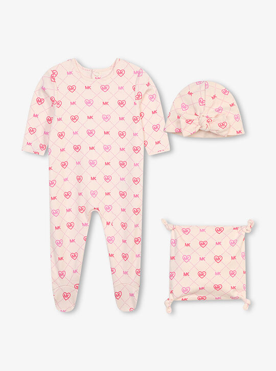 Metallic Logo Cotton Pajama Baby Gift Set