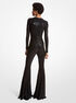 michael kors hand embroidered sequin stretch jersey flared jumpsuit