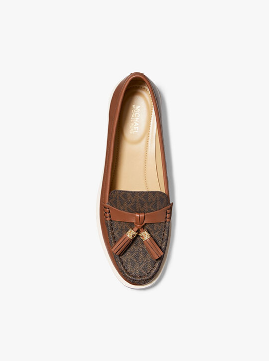 michael kors kiernan leather and signature logo loafer