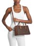 michael kors arden medium signature logo top zip satchel