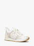 michael kors jenkins two tone metallic stretch knit trainer