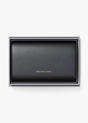 michael kors محفظة جيت سيت كبيرة من الجلد المحبب