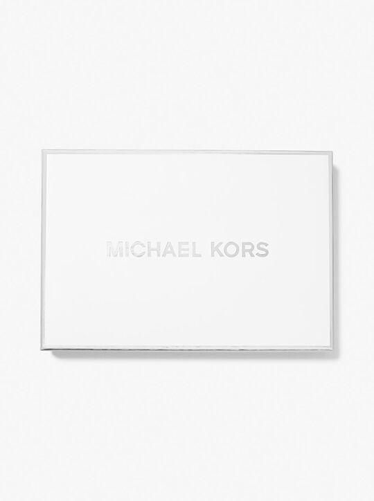 michael kors حافظة بطاقات إمباير جلدية كبيرة مرصوفة بالحصى