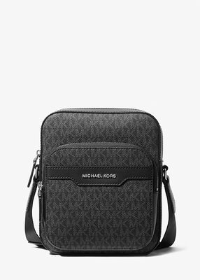 michael kors hudson mini signature logo flight bag