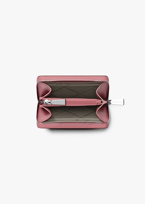 michael kors حافظة بطاقات  جيت سيت صغيرة من الجلد المحبب مزودة بسحّاب