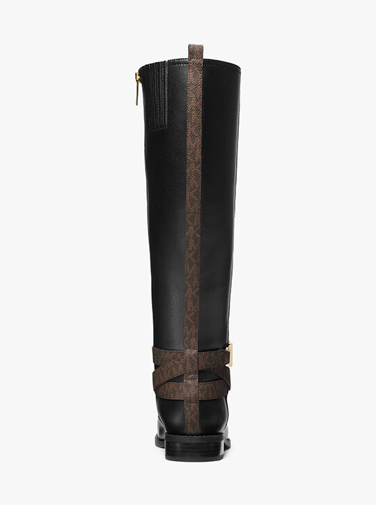 michael kors reed faux leather and logo boot