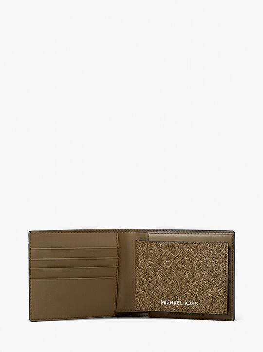 michael kors harrison logo billfold wallet with passcase