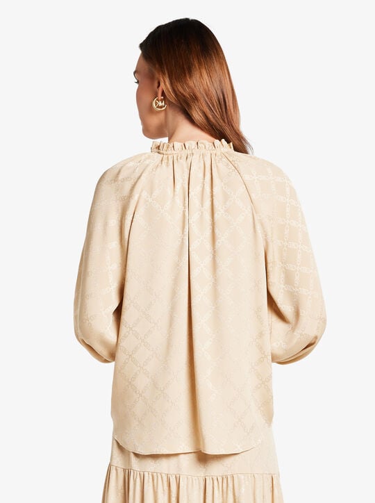 michael kors empire diamond jacquard blouse