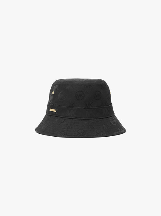 michael kors logo embossed stretch cotton bucket hat