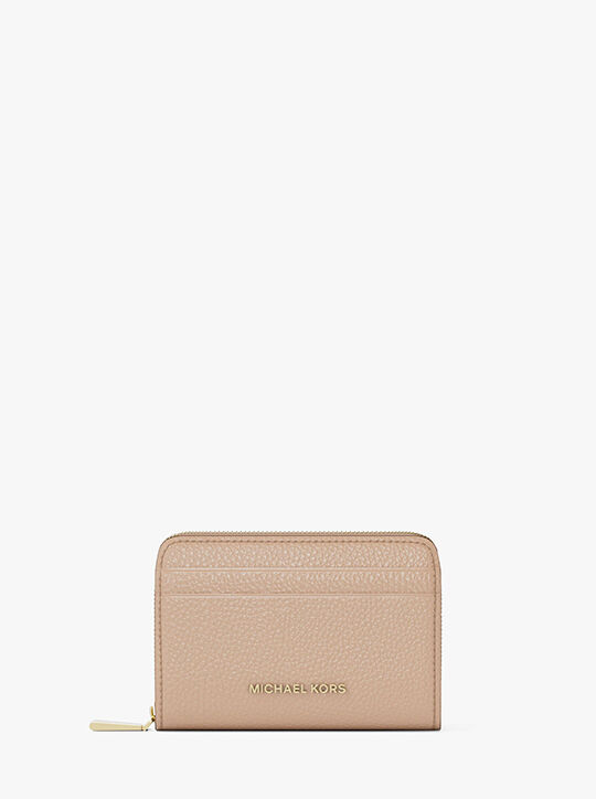 Jet Set Small Pebbled Leather Zip-Around Card Case michael kors jet set small pebbled leather zip around card case
