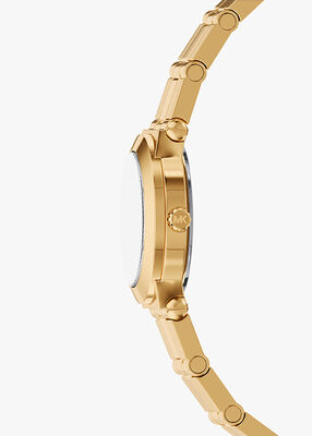 michael kors ساعة مايكل كورس بيلي بثلاث عقارب من الفولاذ المقاوم للصدأ بلون ذهبي