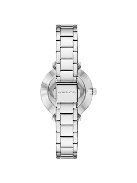 Mini Pyper Pavé Silver-Tone Watch and Jewelry Gift Set michael kors mini pyper pav silver tone watch and jewelry gift set
