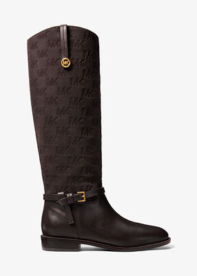 michael kors beverly quited suede and leather riding boot