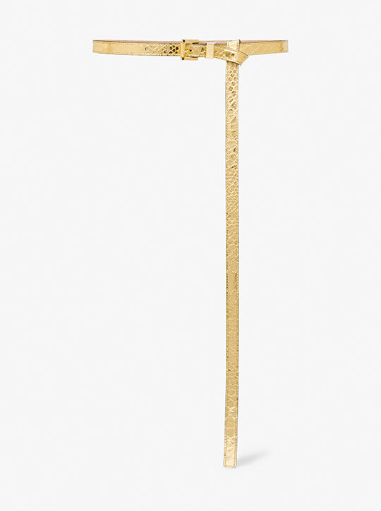 michael kors metallic python embossed leather trouser belt