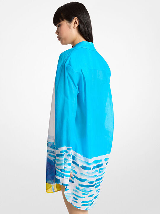 Michael Kors X Christina Zimpel Cotton Lawn Shirtdress michael kors x christina zimpel cotton lawn shirtdress