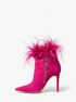 michael kors whitby feather trim suede ankle boot